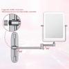 Wall Mounted Lighted Makeup Mirror, Rectangle Double Sided 1X/7X Magnifying Bathroom Height Adjustable Mirror, Rechargeable 3 Color and Dimmable Lights, Extended Arm 360 Rotation Shaving Vanity Mirror view 4
