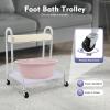 Bacocoo Pedicure Manicure Beauty Salon Nail Foot Bath Spa, Portable Esthetician Trolley Cart for Foot Rest, 3 Adjustable Height PU Cushion Funiture Massage Table Salon Supply. (White) view 4