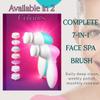 Facial Cleansing Brush Face Scrubber, 7-in-1 Electric Spin Cleanser Brushes with 6 Brush Heads for Deep Cleansing, Gentle Exfoliating, Removing Blackheads, Massaging (White & Pink) view 2