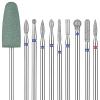 10pcs Nail Drill Bits Set for Manicure Professional Nails Diamond Bits Russian Cuticle Clean Nail Bit for Manicure Pedicure Cuticle Gel Polishing Home Salon view 1