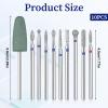 10pcs Nail Drill Bits Set for Manicure Professional Nails Diamond Bits Russian Cuticle Clean Nail Bit for Manicure Pedicure Cuticle Gel Polishing Home Salon view 2