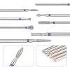 10pcs Nail Drill Bits Set for Manicure Professional Nails Diamond Bits Russian Cuticle Clean Nail Bit for Manicure Pedicure Cuticle Gel Polishing Home Salon view 3