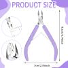Cuticle Nippers Stainless Steel Cuticle Remover Nippers Rubber Professional Manicure and Pedicure Cuticle-Remover Tools Rubber Coated Handle Manicure Tools (4mm), Purple view 2