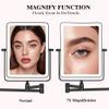 Wall Mounted Lighted Makeup Mirror, Rectangle Double Sided 1X/7X Magnifying Bathroom Height Adjustable Mirror, Rechargeable 3 Color and Dimmable Lights, Extended Arm 360 Rotation Shaving Vanity Mirror view 2