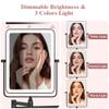 Wall Mounted Lighted Makeup Mirror, Rectangle Double Sided 1X/7X Magnifying Bathroom Height Adjustable Mirror, Rechargeable 3 Color and Dimmable Lights, Extended Arm 360 Rotation Shaving Vanity Mirror view 3