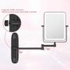 Wall Mounted Lighted Makeup Mirror, Rectangle Double Sided 1X/7X Magnifying Bathroom Height Adjustable Mirror, Rechargeable 3 Color and Dimmable Lights, Extended Arm 360 Rotation Shaving Vanity Mirror view 4
