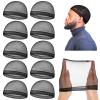 10Pcs Silky Stocking Cap Breathable Wave Cap for Men Soft Sleeping Shower Caps Adult Stretchy Beanie Caps Compression Over Durag Skull Hat Satin Hair Bonnet Elastic Band Tie Wrap Scarf for 360 Waves view 1