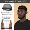 10Pcs Silky Stocking Cap Breathable Wave Cap for Men Soft Sleeping Shower Caps Adult Stretchy Beanie Caps Compression Over Durag Skull Hat Satin Hair Bonnet Elastic Band Tie Wrap Scarf for 360 Waves view 2