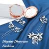 4 PCS Fashion Haircomb Rhinestone Silver Bridal Side Comb Crystal Rhinestone Flower Hair Vines Hairs Accessories for Women Girls (Silver Hairs Comb 1PC + Crystal Hair Pins 3PCS) view 3