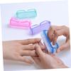 Beavorty 4Pcs Multifunctional Plastic Horn Shape Nail Brush Set for Dust Removal Double-Sided Fingernail Cleaner for Manicure and Pedicure view 4