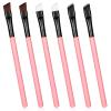 6 Pcs Angled Fine Eyeliner Brush, Angled Fine Ultra Thin Precision Liner and Eyebrow Makeup Brushes, Professional Slanted Synthetic Bristles Eyeliner Tool Eyebrow Brushes for Gel, Liquid (Pink) view 1