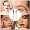 6 Pcs Angled Fine Eyeliner Brush, Angled Fine Ultra Thin Precision Liner and Eyebrow Makeup Brushes, Professional Slanted Synthetic Bristles Eyeliner Tool Eyebrow Brushes for Gel, Liquid (Pink) view 3