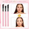 6 Pcs Angled Fine Eyeliner Brush, Angled Fine Ultra Thin Precision Liner and Eyebrow Makeup Brushes, Professional Slanted Synthetic Bristles Eyeliner Tool Eyebrow Brushes for Gel, Liquid (Pink) view 4