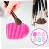Ipetboom 6Pcs Silicone Beauty Brush Cleaning Mat Reusable Makeup Brush Cleaner Pad in Mixed Colors for Efficient Home Salon Use Durable Easy to Clean for Travel Daily view 2