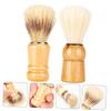 FRCOLOR 2pcs Shaving Brush with Wooden Handle Durable Shave Cream Brush for Men for Father Day Home or Salon Use Lightweight Practical view 4