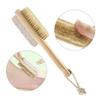 FRCOLOR Natural Bristle Foot Scrubber with Wooden Handle Pumice Stone Exfoliating Tool for Smooth Skin Remover for Pedicures Feet Care Massage Tool view 3