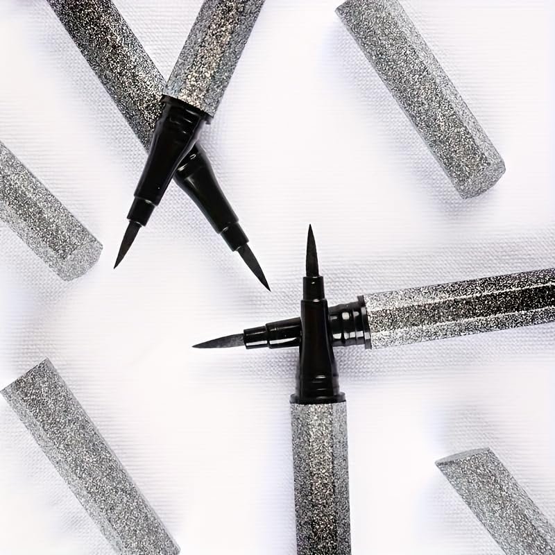 boboyes fine eyeliner waterproof, stain-resistant, long-lasting lack liquid eyeliner, or precise eye makeup applications, professional makeup Fashionable eyeliner applicator (5pcs-1#black)