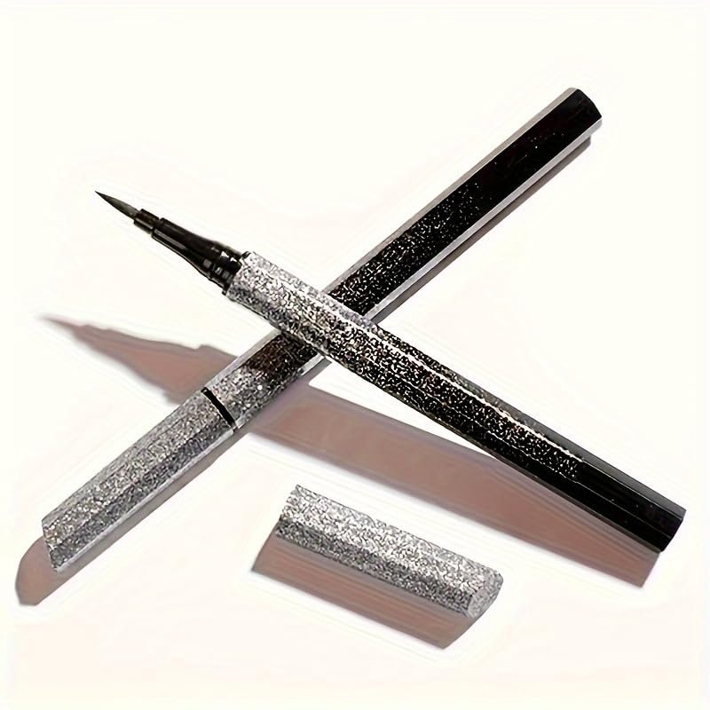 boboyes fine eyeliner waterproof, stain-resistant, long-lasting lack liquid eyeliner, or precise eye makeup applications, professional makeup Fashionable eyeliner applicator (9pcs-1#black)