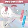 3 Pcs Piercing Ball Grabber Tool Stainless Steel Jeweler Pick Up Tool Diamond Claw Tweezers Piercing Assistant Pen 4 Claw Gem Picker Tools for Small Parts Pickup (Pink Blue Silver) view 2