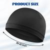 4Pcs Wave Cap for Men Silky Durags Elastic Band Wave Caps for 360 540 720 Waves Soft Breathable Satin Durag Unisex Adults Kids Skullies Beanies Hats Shower Cap(Black, Dark Gray, Green, Sky Blue) view 2