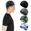 4Pcs Wave Cap for Men Silky Durags Elastic Band Wave Caps for 360 540 720 Waves Soft Breathable Satin Durag Unisex Adults Kids Skullies Beanies Hats Shower Cap(Black, Dark Gray, Green, Sky Blue) view 4