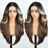 FABELLE Golden Brown Wig Lace Front Wig HD Lace Loose Body Wave Wig Pre-Plucked Glueless Wig Beginner Friendly For Black Women Long Hair With Curtain Bangs view 1