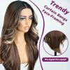 FABELLE Golden Brown Wig Lace Front Wig HD Lace Loose Body Wave Wig Pre-Plucked Glueless Wig Beginner Friendly For Black Women Long Hair With Curtain Bangs view 3