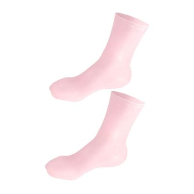 Mikikit Moisturizing Gel Socks for Dry Feet Hydrating Foot Care with Honeycomb Cushioning Soft Silicone Socks for Women Size L (40-44) for Overnight Use