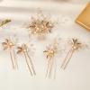 11 Pieces Gold Leaf Hair Comb and Gold Hairs Pins, Bridal Hair Accessories Wedding Hair Clip for Brides, Handmade Rhinestone Wedding Head Pieces for Women and Bridesmaids Flower Girls view 3