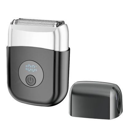 Portable Electric Foil Shaves, Mini Electric Razor with LED Display, Precision Blades, IPX7 Waterproof, Rechargeable Shavers for Men Travel Facial Hair Groomer (Black, 1pcs)
