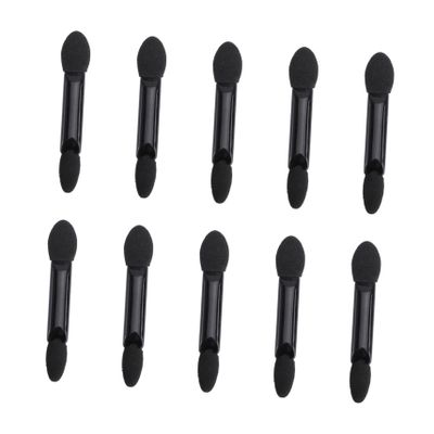 Ipetboom 10Pcs Disposable Dual Sided Eyeshadow Brush Oval Tipped Makeup Applicators with Black Handle for Travel Parties Festivals and Daily Use