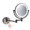 Wall Mounted 10X MagnificationVanity Mirror, Double-Sided Makeup Mirror Foldable, 360 Swivel Extend and Fold Bathroom Shaving Mirror Gun Gray,Hardwired view 1
