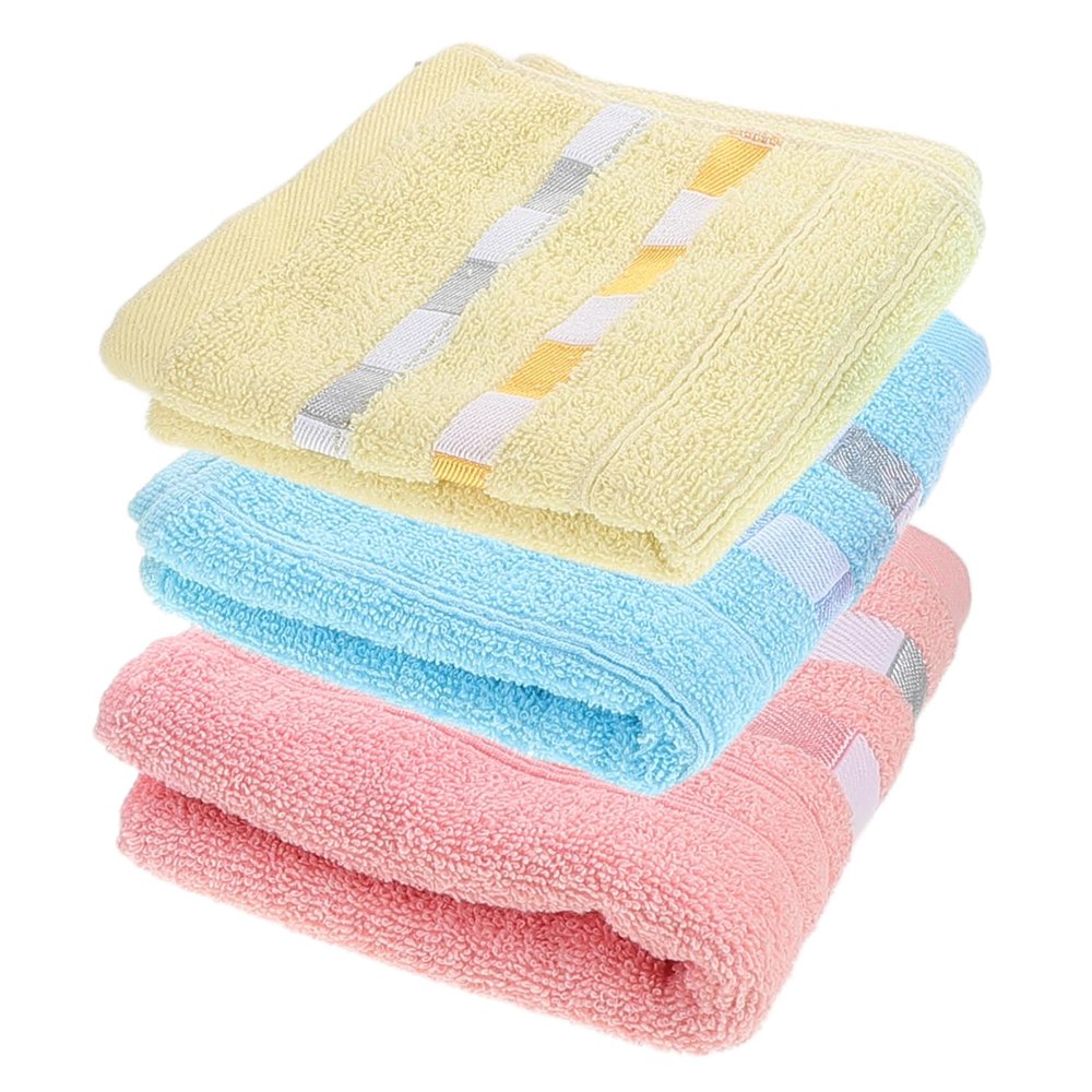 Cabilock 3pcs Cotton Jacquard Towels Absorbent Face Towels Grey Hand Bath Washcloths Soft Wash Cloth for Spa Home Use