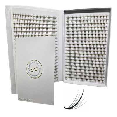 1200 Wispy Premade fans 5D 0.07 Mixed Lengths 9mm-12mm (300 fans each length) Handmade Fan eyelash extensions Kimeyelashes promade fan (5D 9mm-12mm - Wispy 1200f, Curl C)