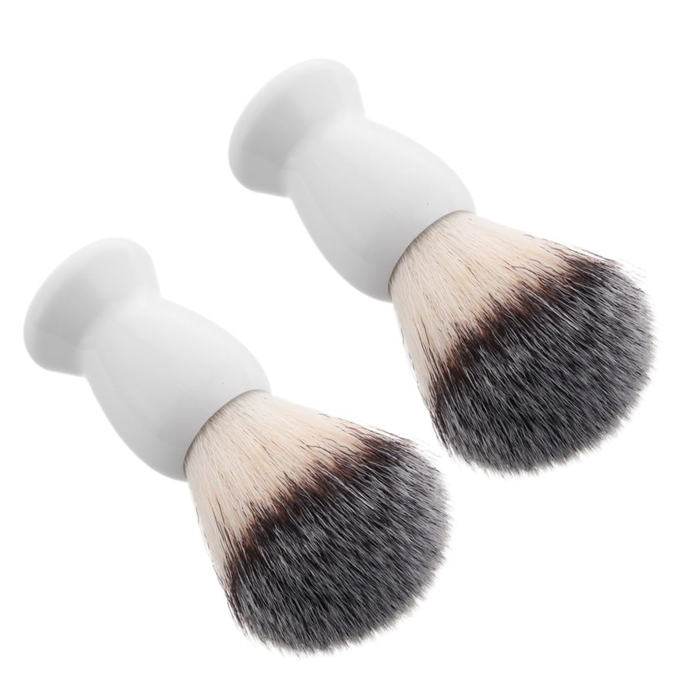 FOMIYES 2pcs Beard Shaving Brush with Ergonomic Handle Lightweight and Portable Grooming Tool for Men for Cleaning and Precise Beard Care