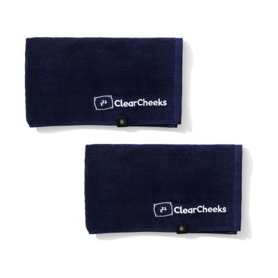 ClearCheeks Set of 2 Pillow Towel Pads (Blue) for face Acne, Sweat Stains, Drooling, Wet Hair, Oily Skin, Bleach Stains, Travel, Made of 100% Cotton, Towel Fabric, Acne Treatment