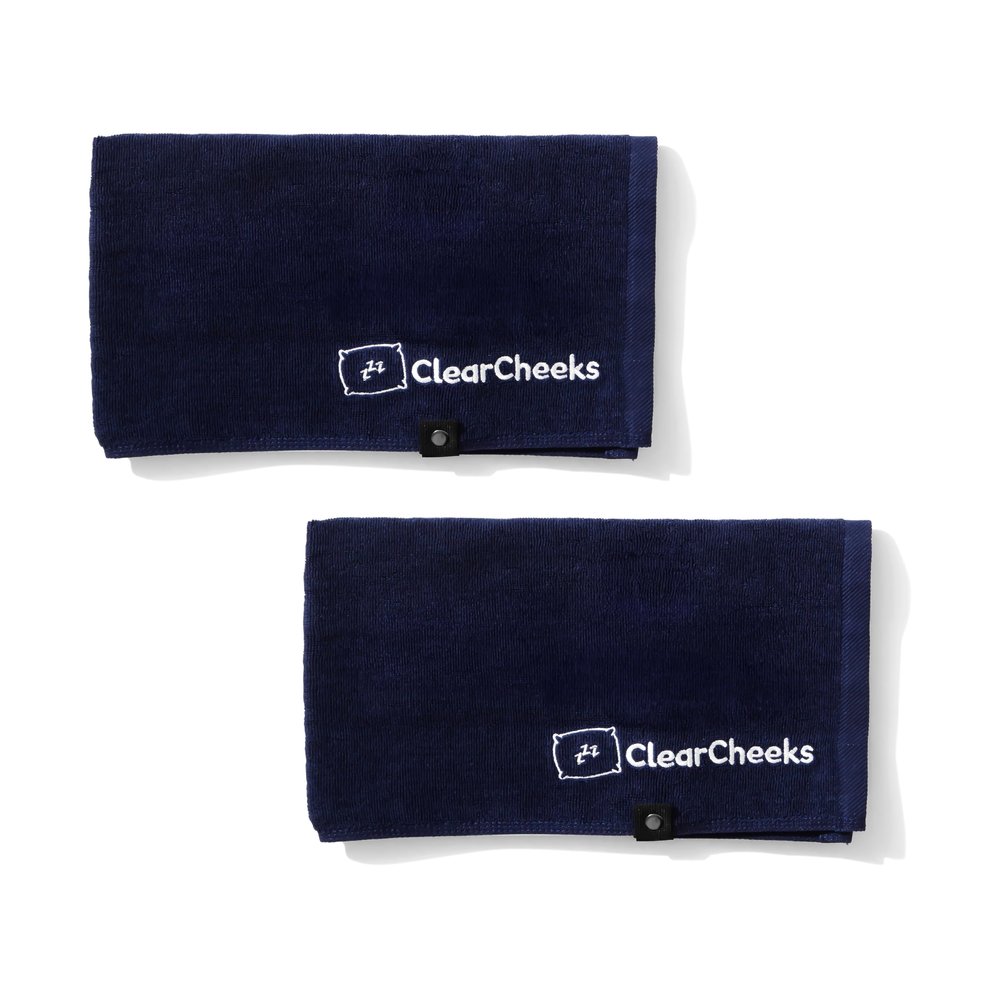 ClearCheeks Set of 2 Pillow Towel Pads (Blue) for face Acne, Sweat Stains, Drooling, Wet Hair, Oily Skin, Bleach Stains, Travel, Made of 100% Cotton, Towel Fabric, Acne Treatment