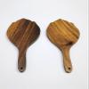 Ganga Nautical Handcrafted Wooden Hand Mirror with Star Design, Round Glass Mirror, Decorative Handle, Brown view 3