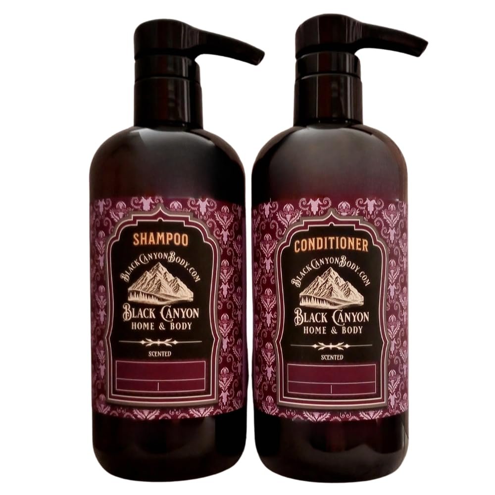Black Canyon Buttered Rum Scented Argan Oil Hair Shampoo and Conditioner Set, 16 Oz Shampoo - 16 Oz Conditioner