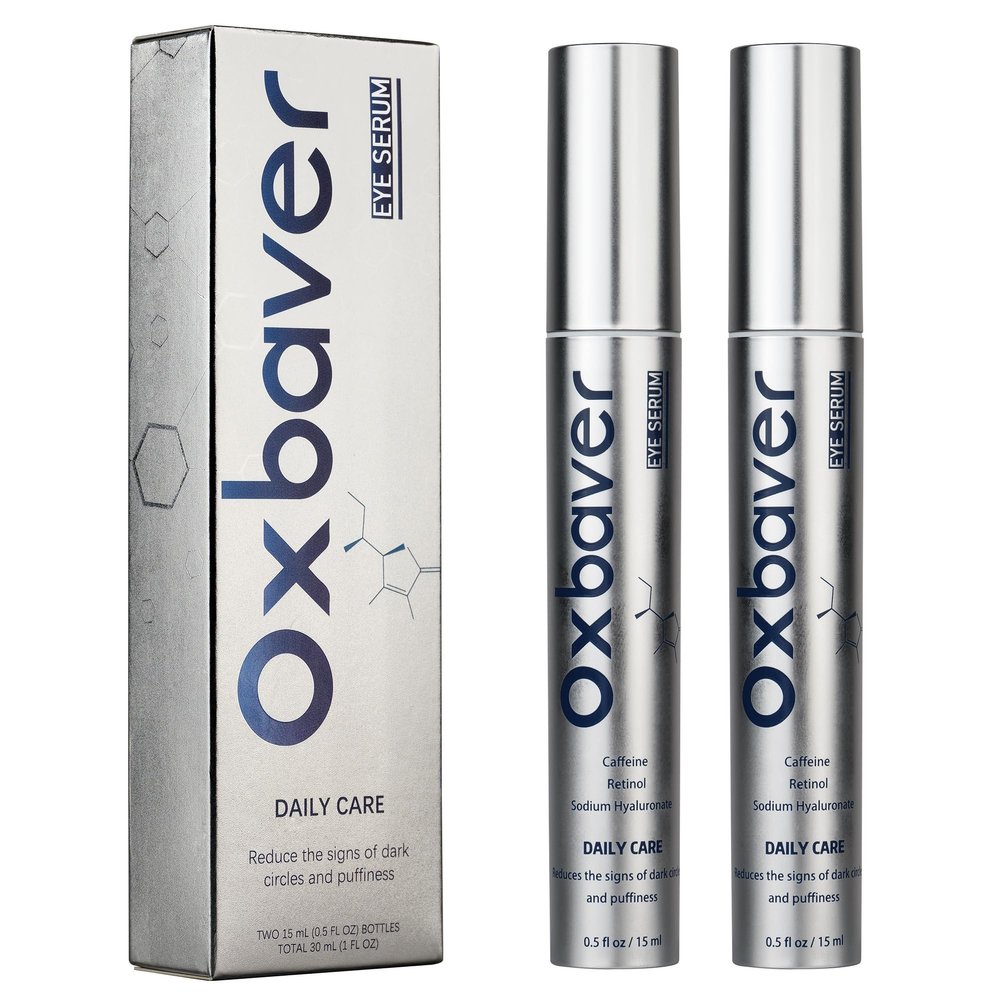 Oxbraver Eye Bags Treatment for Men: Caffeine Eye Cream with Cooling Roller - Reduces Puffiness, Dark Circles - Hydrating Daily Under Eye Cream