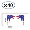 40 Pairs American Flag Eye Black Temporary Tattoos, Sports Face Patriotic Eye black Temporary Tattoos for Baseball Football Softball Themed Party Birthday Party Supplies (Two Wings2) view 2