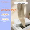 Full Shine Dark Blonde Hair Extensions Clip in 18 Inch Teddy Bear Blonde Clip in Human Hair Extensions for White Women 120 G 7 Pcs view 2