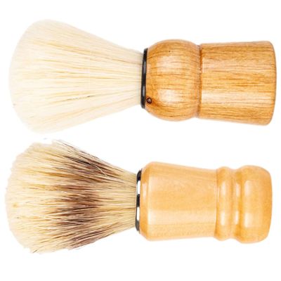 CTIRCHIU 2pcs Wood Handle Shaving Brush Premium Bristles for Rich Father Day for Mens Grooming and Beard Care Travel Friendly Shave Accessory