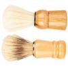 CTIRCHIU 2pcs Wood Handle Shaving Brush Premium Bristles for Rich Father Day for Mens Grooming and Beard Care Travel Friendly Shave Accessory view 1