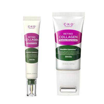 CKD Retino Collagen Anti-Aging Duo  Lifting Face Serum & Intensive Neck Cream for Wrinkle Reduction, Firming & Elasticity | Retinal + 300-Dalton Collagen | Korean Skincare Set for Youthful