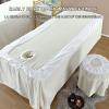 Brown,75x190cm/29.5x74.8in,Reusable Massage Bed Cover Fleece with Holes Elastic Solid Color Massage Table Sheets Washable Pillowcase Stool Cover Quilt Bed Cover 4 Pieces Set view 3