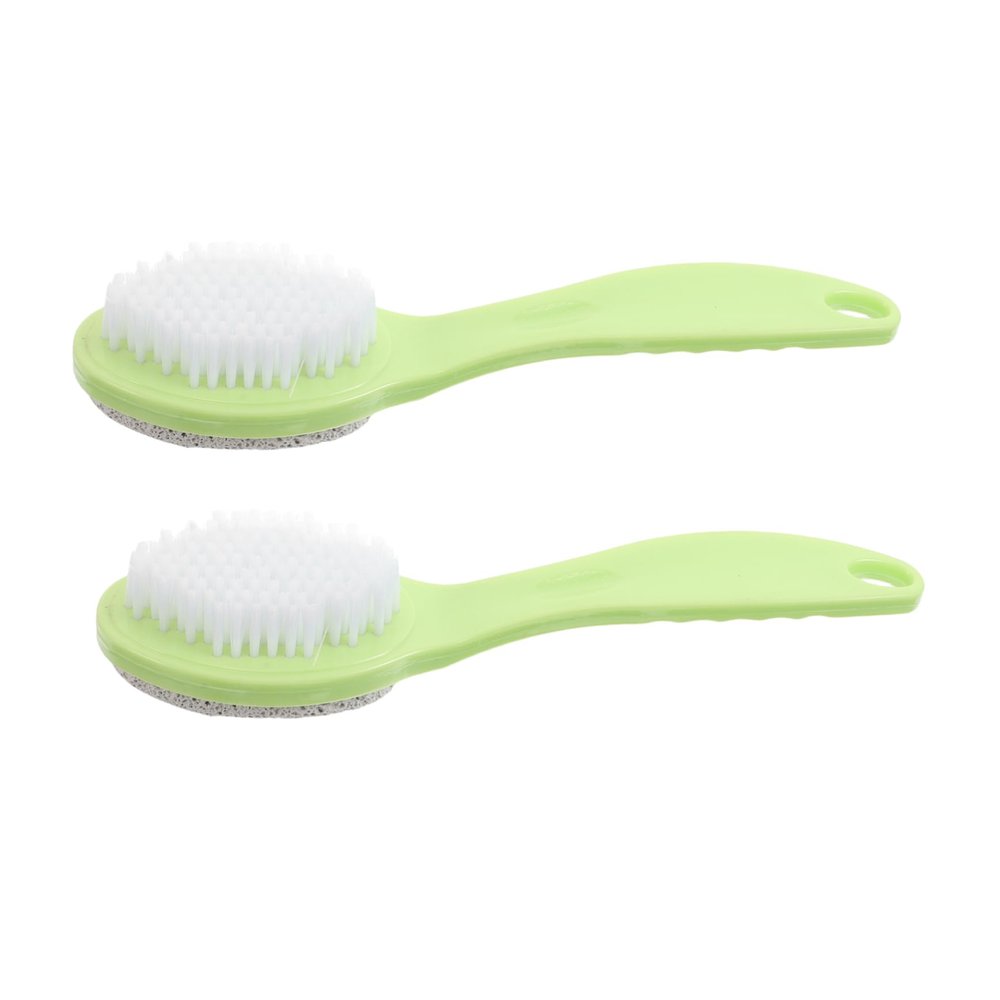 NOLITOY 2pcs Dual Sided Foot Care Tool Handy Exfoliator Pumice Stone Brush for Dead Skin Removal Travel Friendly Foot Scrubber with Hanging for Shower Use