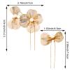 4Pcs Gold Wedding Bridal Hair Pins, Metal Flower Pearl Vintage French Hair Clips for Women Girls Accessories view 2
