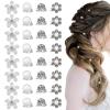 40Pcs Mini Flower Hair Clips Cute Mini Rhinestone Hair Pins Small Pearl Decorative Wedding Accessories for Women Girls view 1