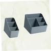 2Pcs Multi-Compartment Cosmetics Organizer Dusty Blue Pink Toiletry Storage Box Jewelry Container for Students Makeup Accessories Holder for Home and Travel view 2